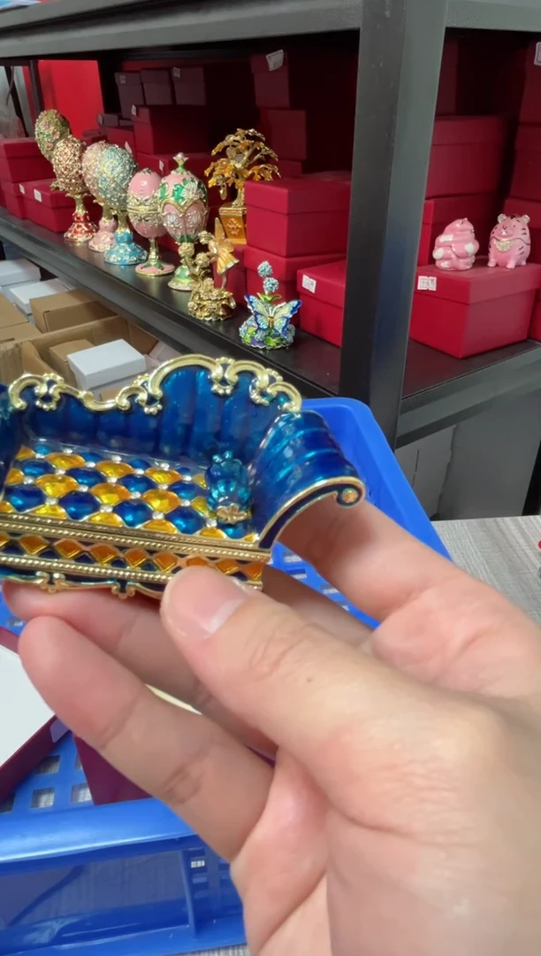 【闪购商品】瓷片年货节福福价格高质珐琅彩合金摆件首饰盒