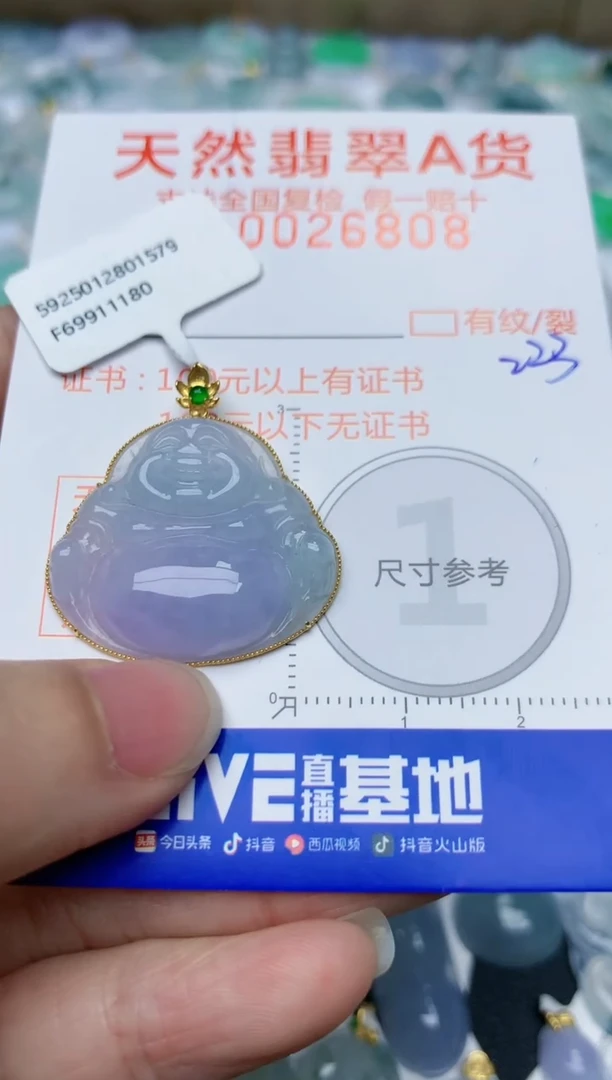 【闪购商品】翡翠颈饰18K金镶嵌天然翡翠A货    223