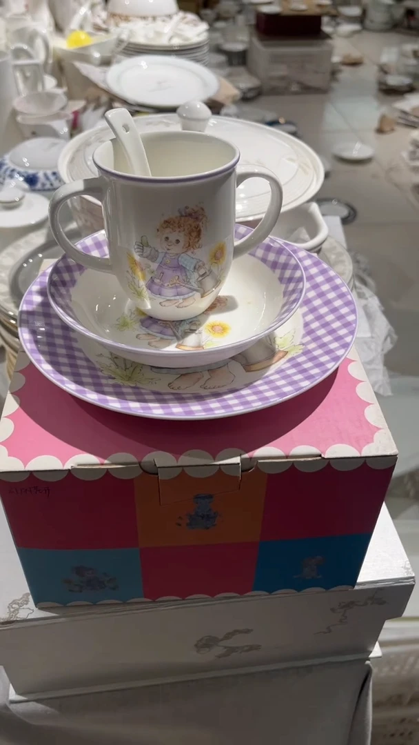 瓷儿童三件套隆达骨瓷