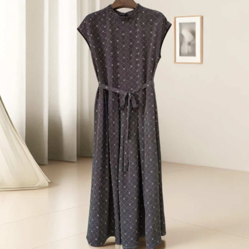 【果缎梅姐专属】桑蚕丝短袖连衣裙L7050