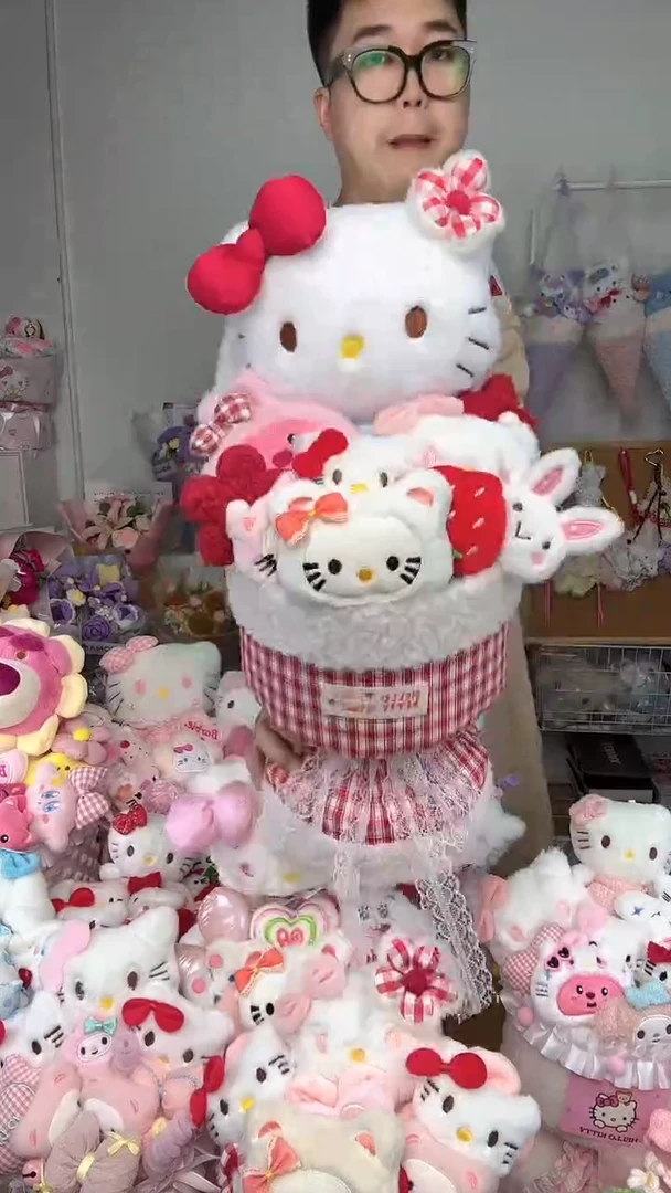 红色蝴蝶结kt花束