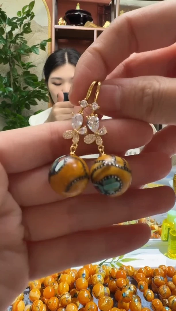 银S925镶嵌颈饰蜜蜡933天然蜜蜡珠宝奇石假一赔十