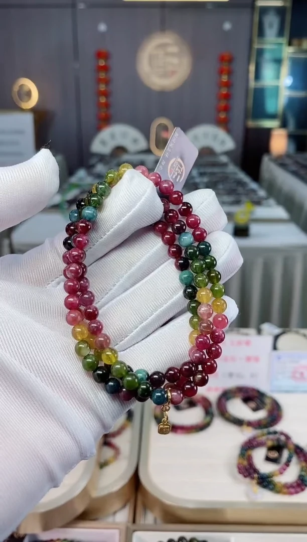 未镶嵌老矿碧玺三圈手串5mm+碧玺xion多样性发一条