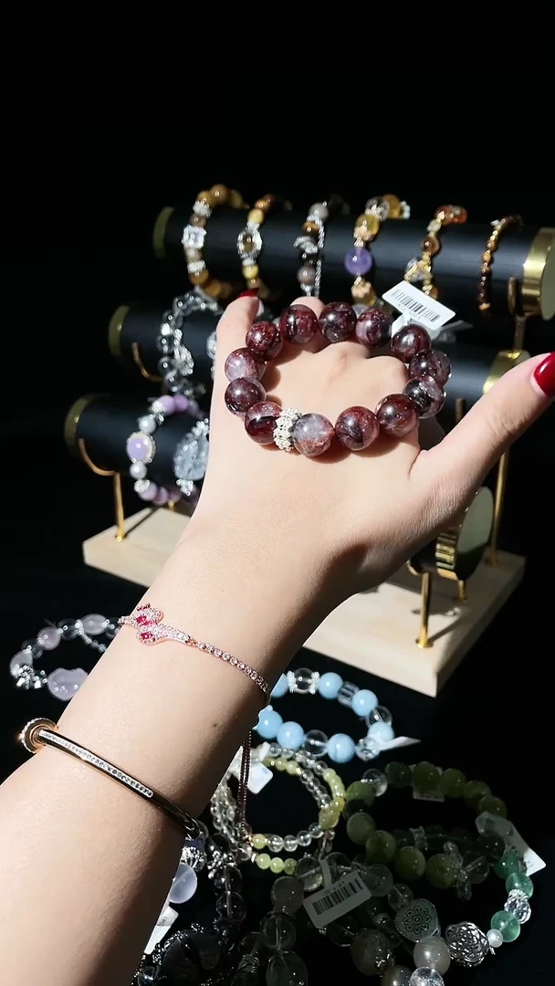 【闪购商品】水晶手链合金胶花+珍珠跑环