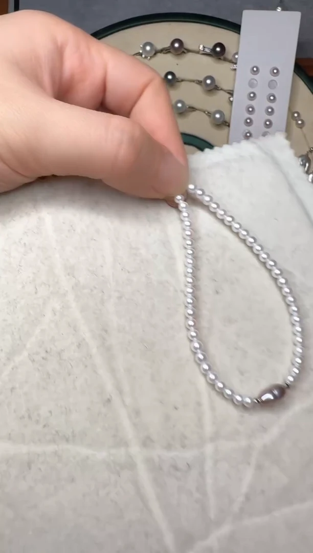 【闪购商品】淡水珍珠手链银S925镶嵌定向一闪一闪手链