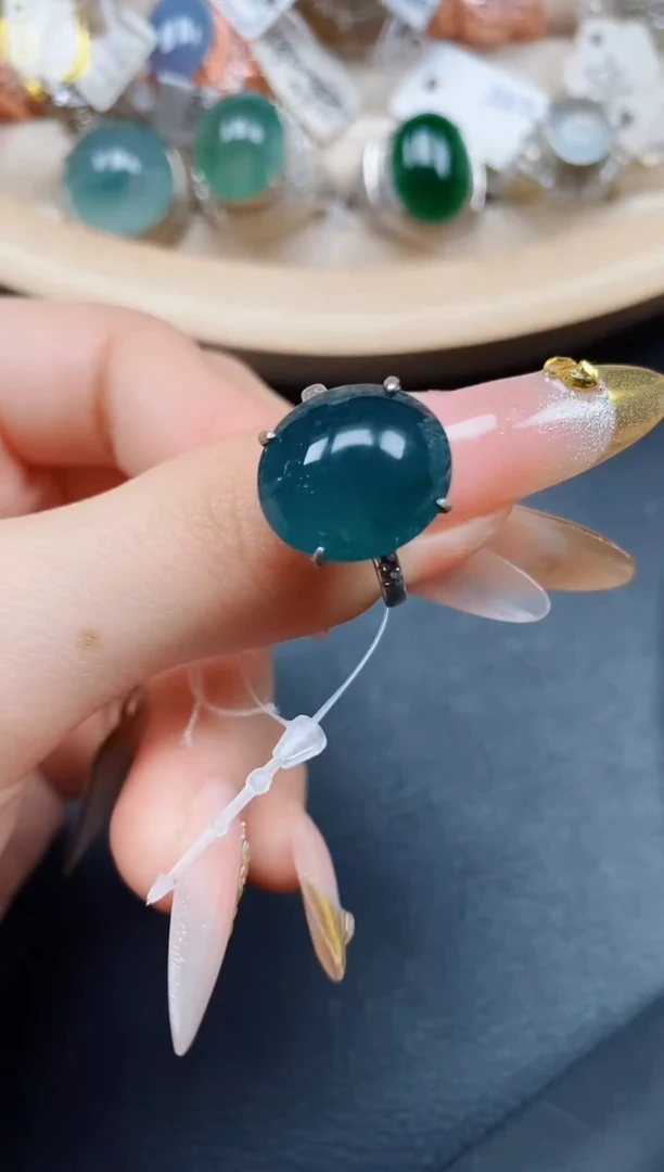 【闪购商品】翡翠戒指银S925镶嵌翡翠