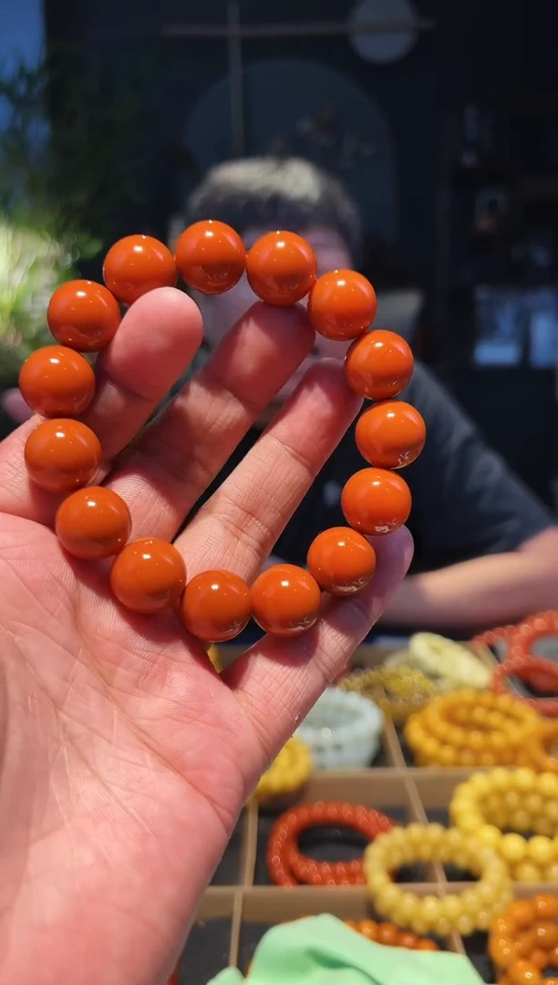 未镶嵌手串南红玛瑙15+柿子黄