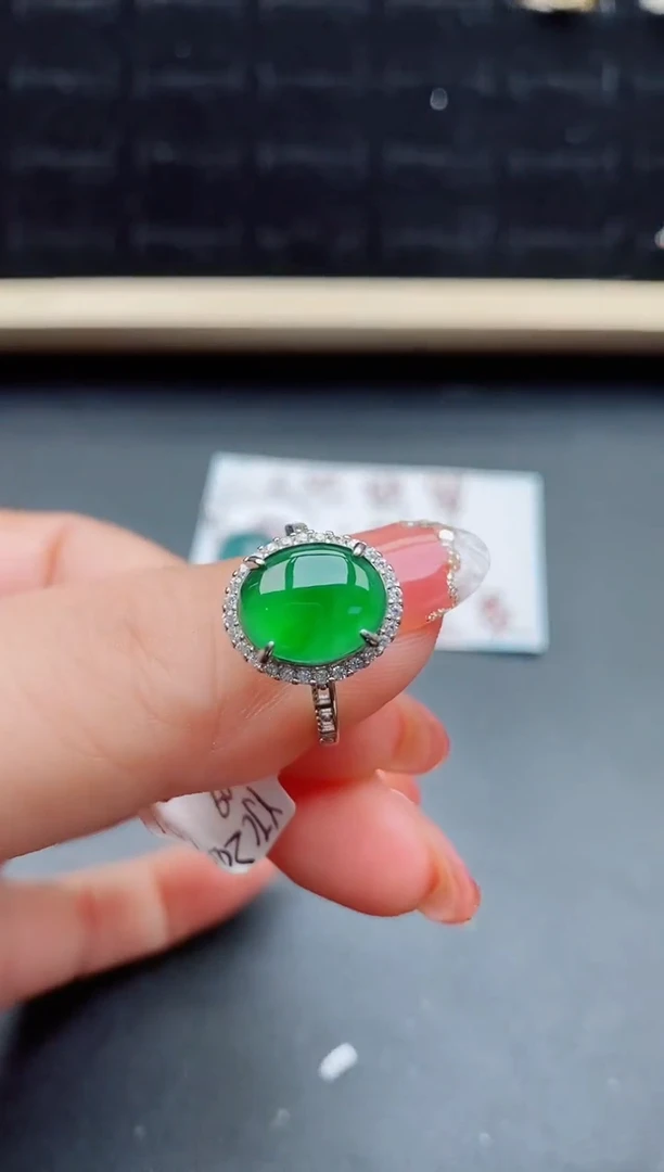 【闪购商品】翡翠戒指银S925镶嵌508080