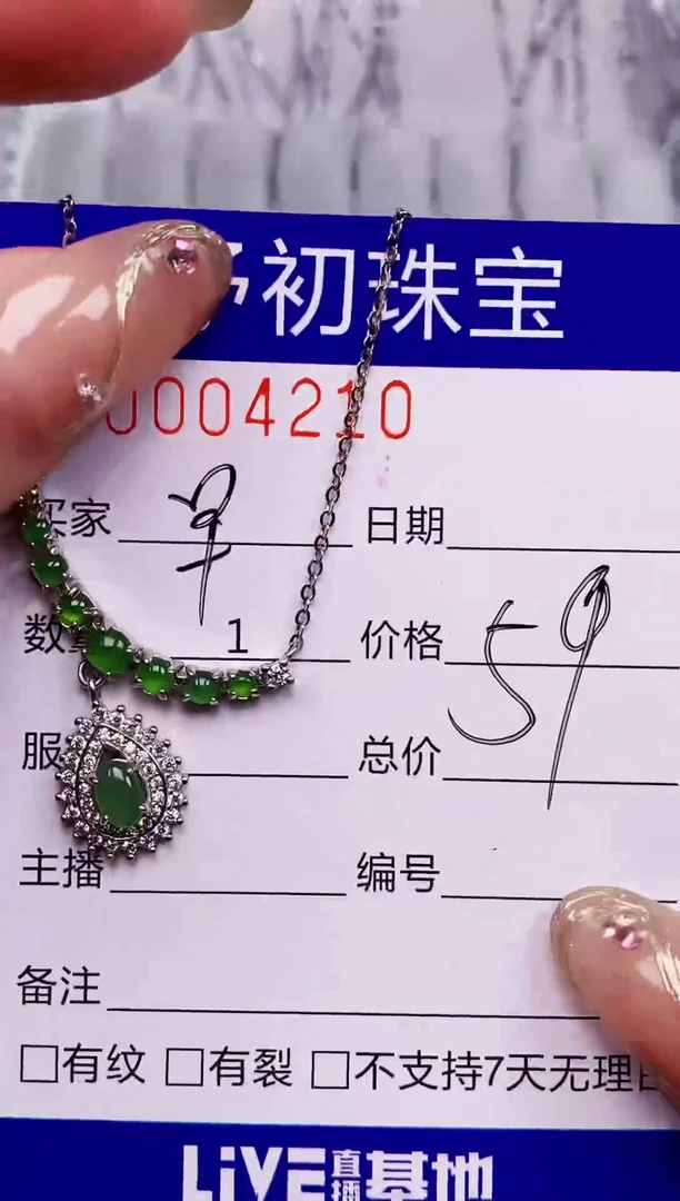 翡翠银S925镶嵌颈饰（****?4210