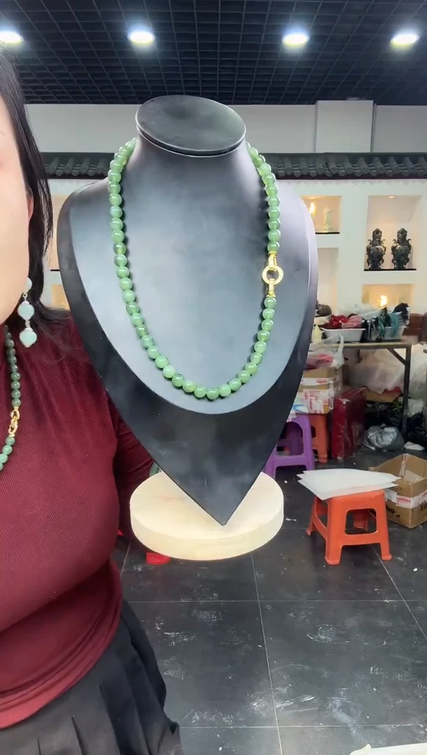【闪购商品】岫玉颈饰未镶嵌老蓝水妈妈链【卡8】