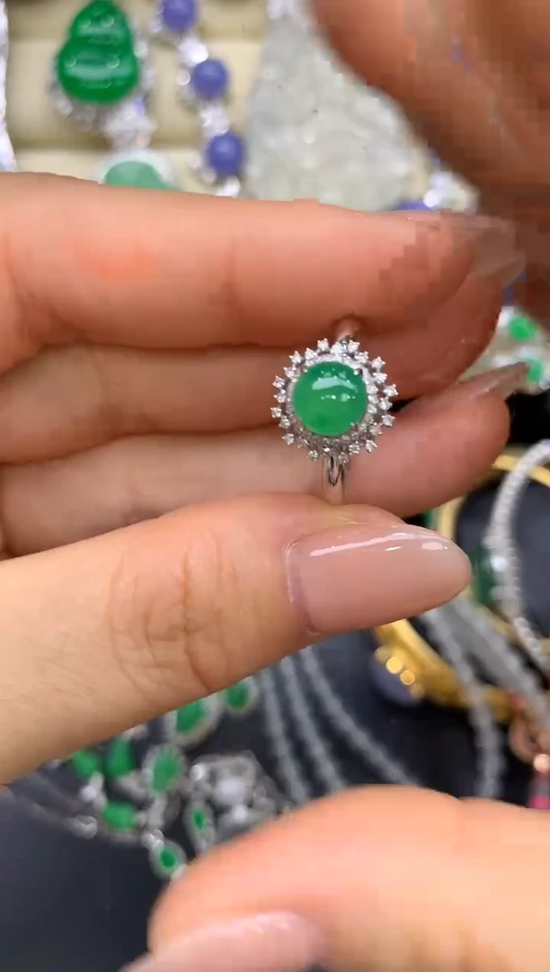 翡翠戒指18K金镶嵌379-中国好珍宝