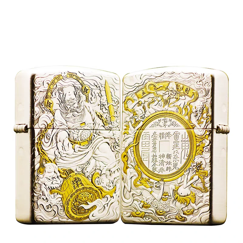 zippo打火机正品/镀银鎏金钟馗伏魔帝君收藏送礼【拍专属】DYJ1