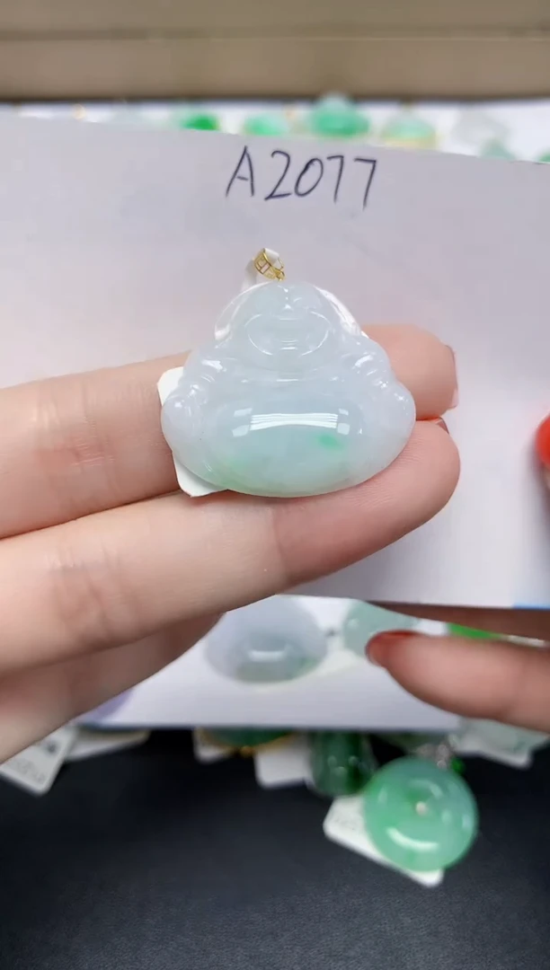 颈饰18K金镶嵌翡翠天然缅甸翡翠A货翡翠百元以上9元证书费自理