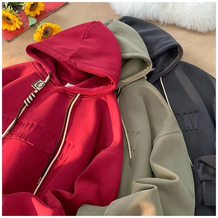 UU-时尚加绒加厚薄款连帽圆领时尚宽松休闲韩版男女卫衣【非主图】