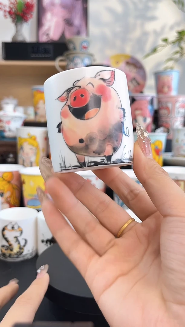 【闪购商品】摆件手工手绘陶瓷小杯杯