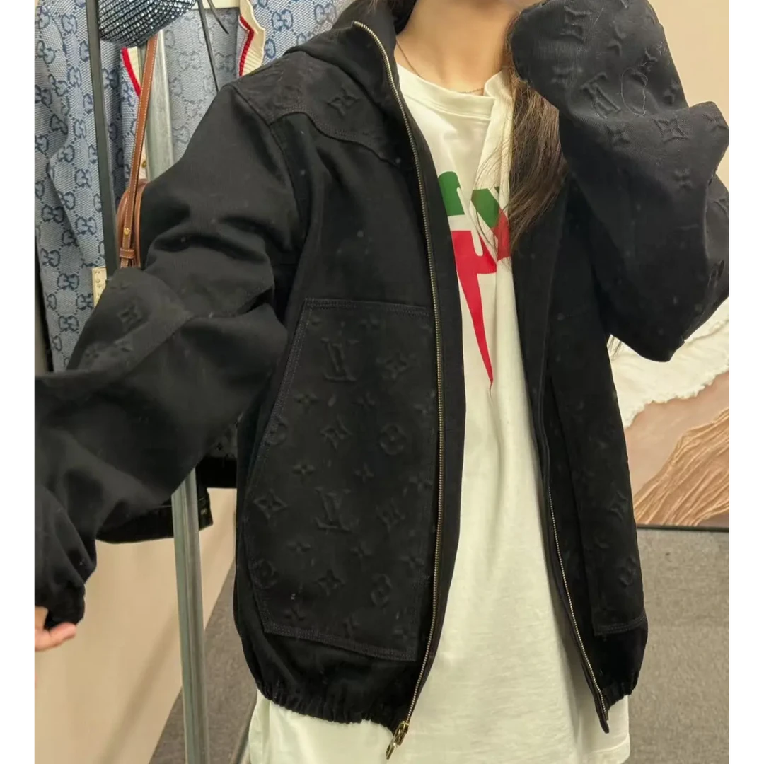未使用 LouisVuitton/路易威登  黑色满印伐木衣/48