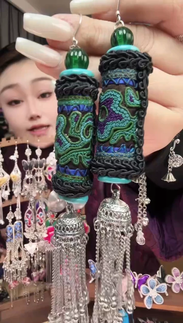 刺绣纯手工民族风刺绣耳环