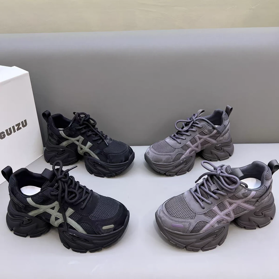 欧洲站ins潮百搭拼色松糕厚底老爹鞋S866