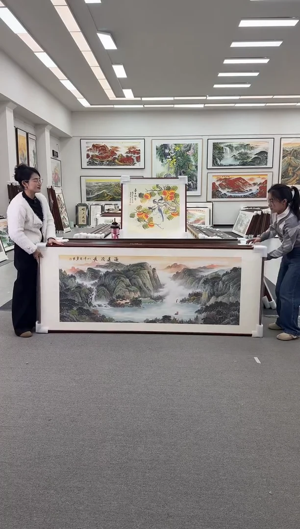 国画手绘  219*88  源远流长