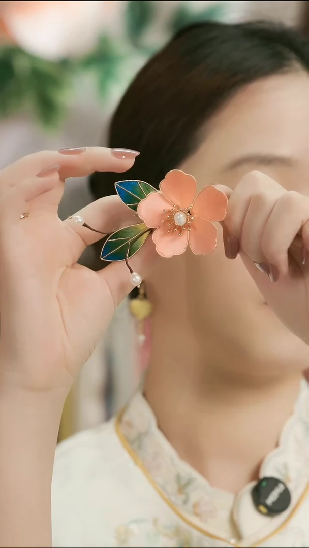 刺绣湘传礼纯手工发夹