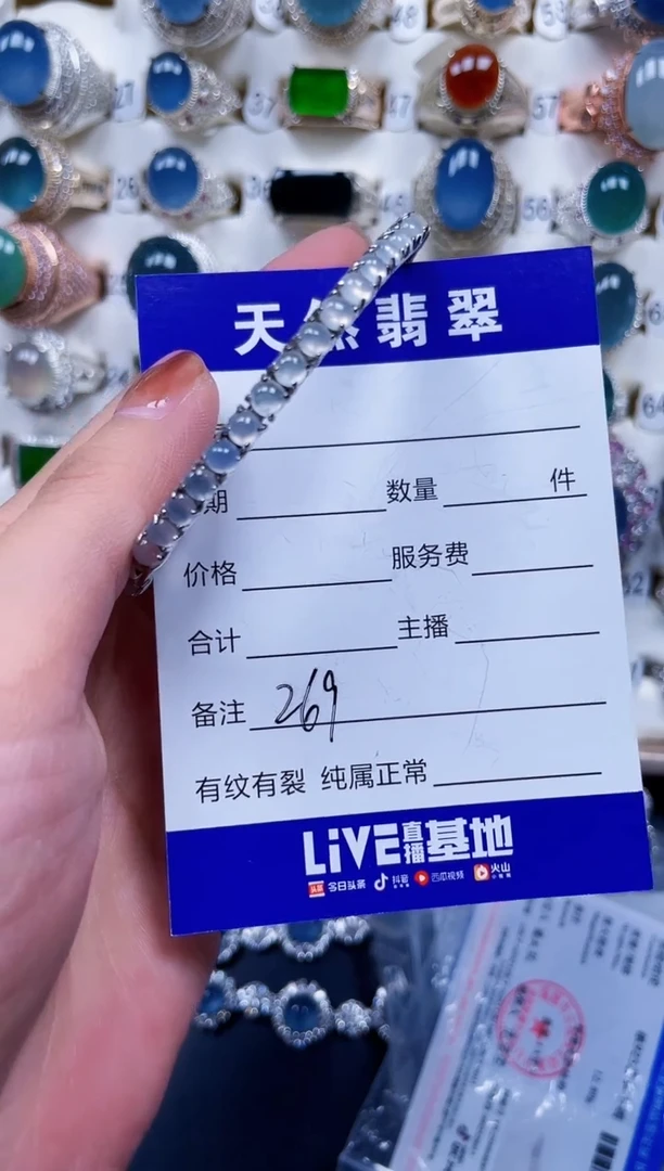 银S925镶嵌手镯翡翠469