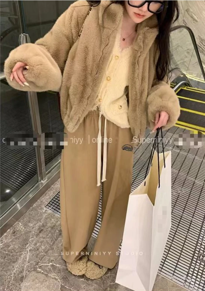 3R41-2234秋季新款百搭休闲阔腿裤女时尚宽松显瘦直筒裤子