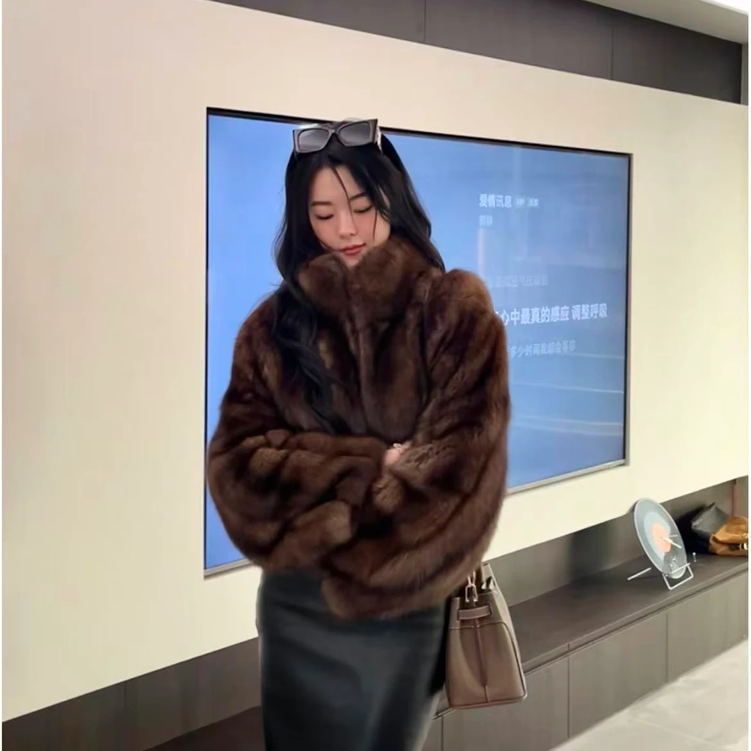 馥尔【惬意冬季】 新款俄罗斯立领整貂年轻时尚皮草