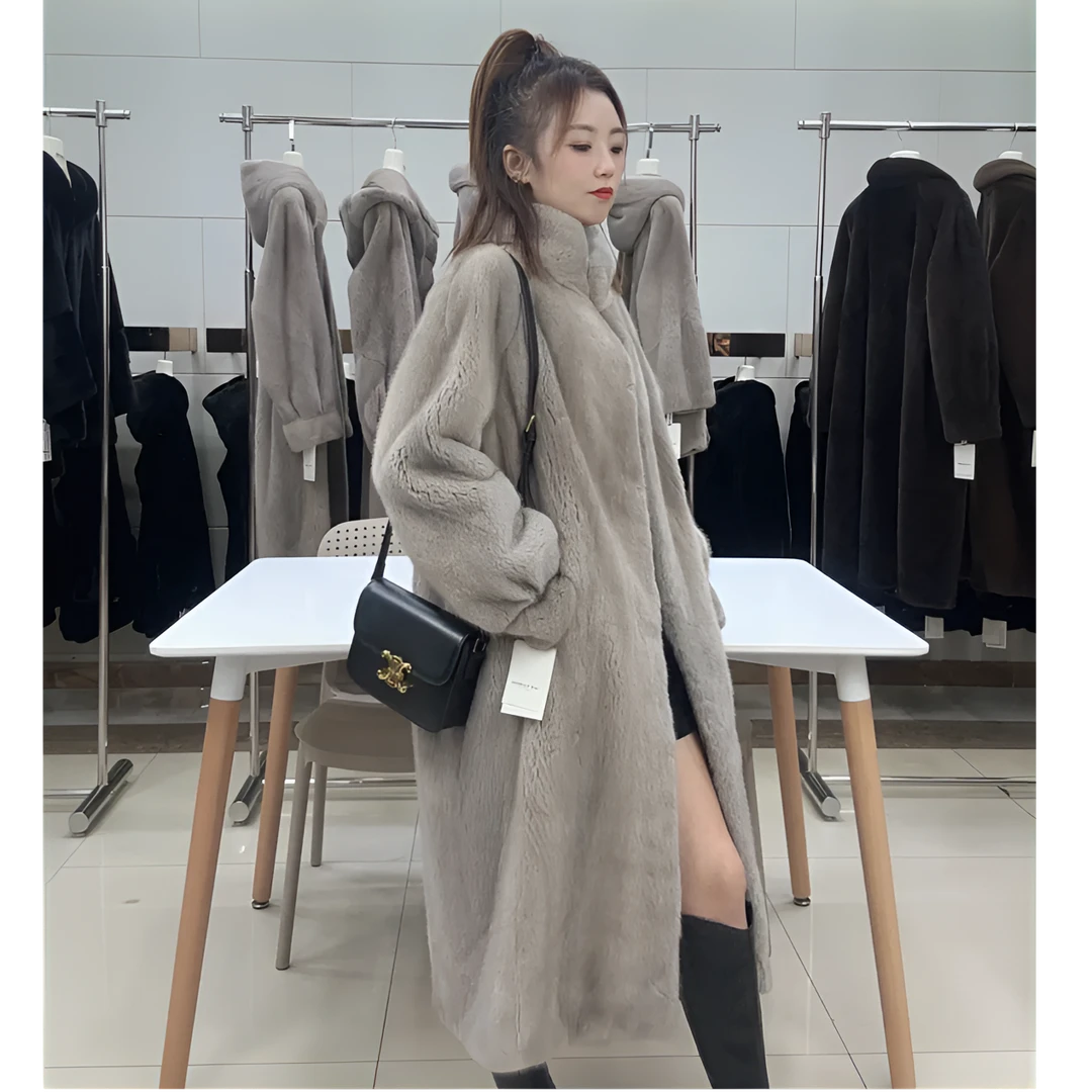 【清仓福利】冬新款大衣慵懒风时尚潮流女长高级感轻奢百搭毛毛外套