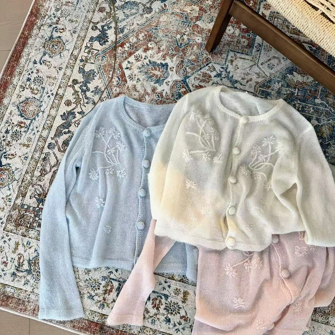 LNHJ【温暖编织】洋气时尚刺绣串珠钉钻针织长袖毛衫