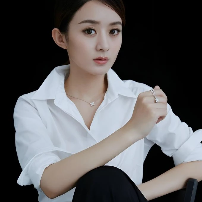 赵丽颖明星同款白色衬衫女春秋气质宽松显瘦长袖衬衣百搭上衣韩版