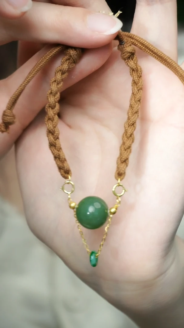 手链18K金镶嵌和田玉中号