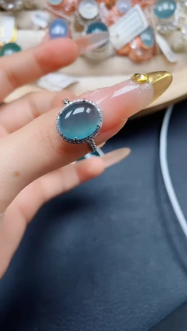 【闪购商品】翡翠戒指银S925镶嵌翡翠