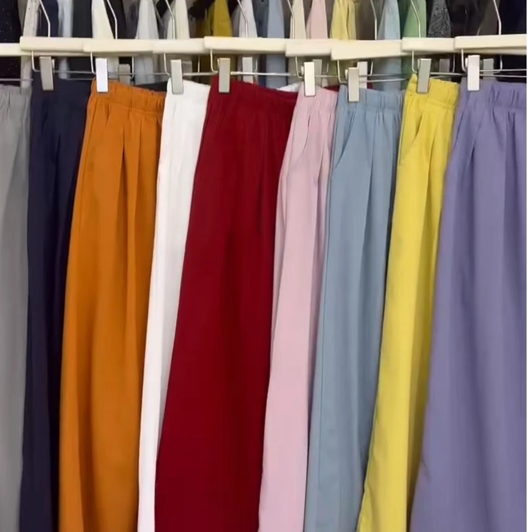 2025春季新款彩色显瘦松紧韩版森女系百搭多色宽松长裤829