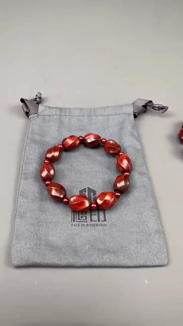 檀香紫檀（小叶紫檀）手串/手链印度小叶紫檀 螺旋珠