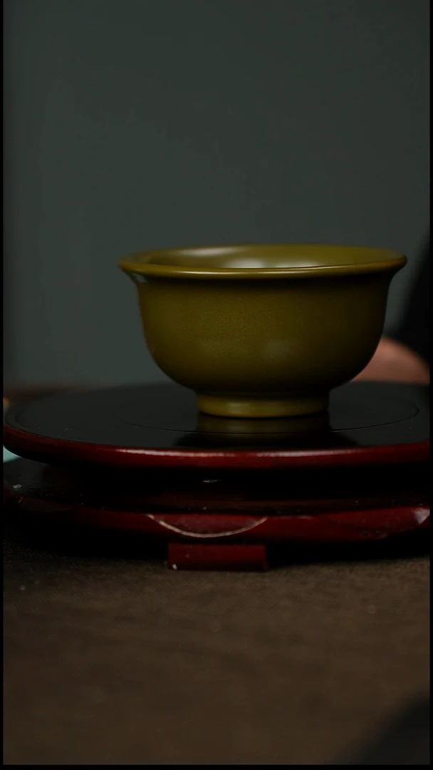 柴烧 支钉烧 压手杯 无底款29