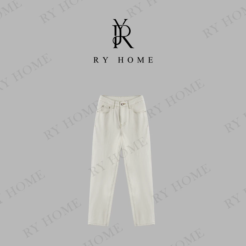 【容雨RYHOME】欧若风春季新款四面高弹显瘦九分烟管牛仔裤251K2402