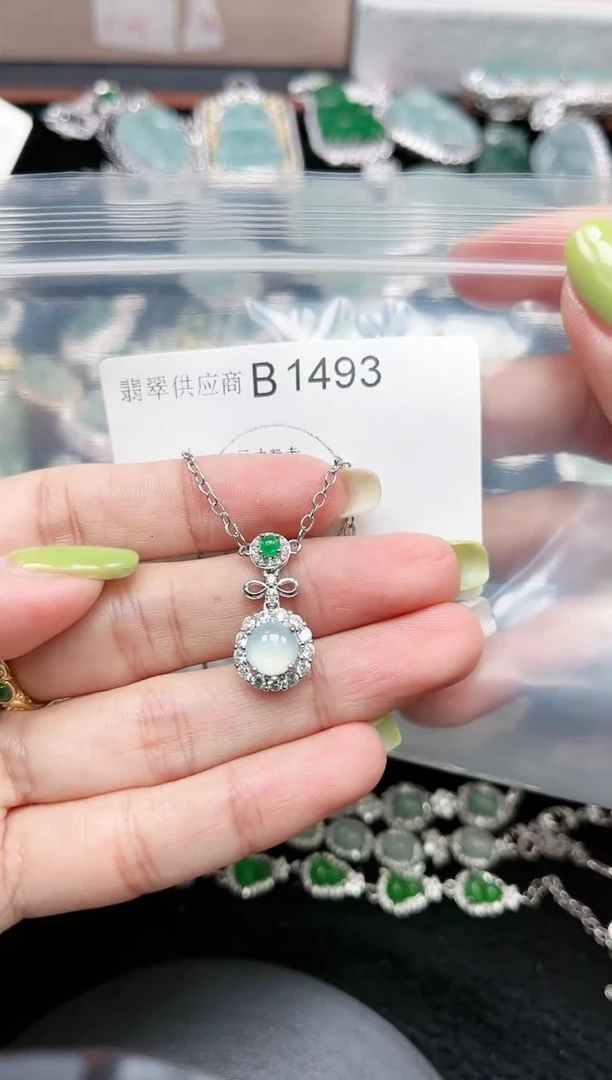 【闪购商品】翡翠颈饰未镶嵌赠皮绳1493