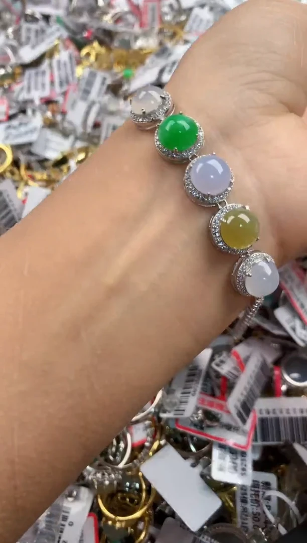 银S925镶嵌戒指翡翠3333----6