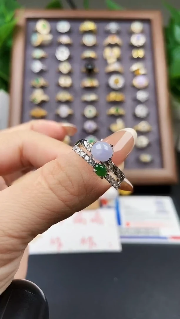 银S925镶嵌戒指翡翠12