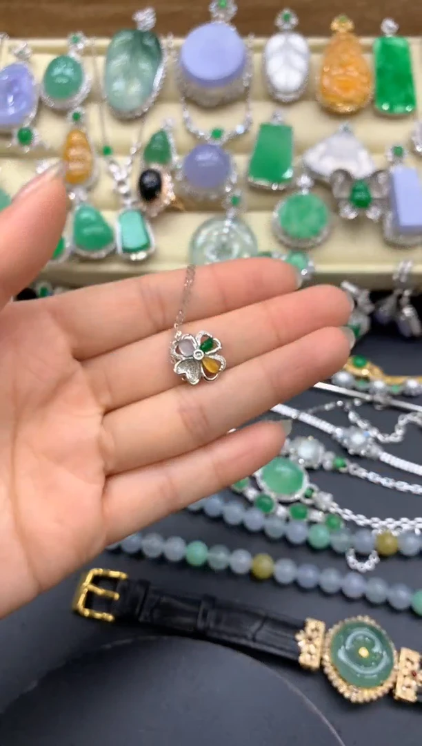 【闪购商品】翡翠颈饰18K金镶嵌128-中国好珍宝