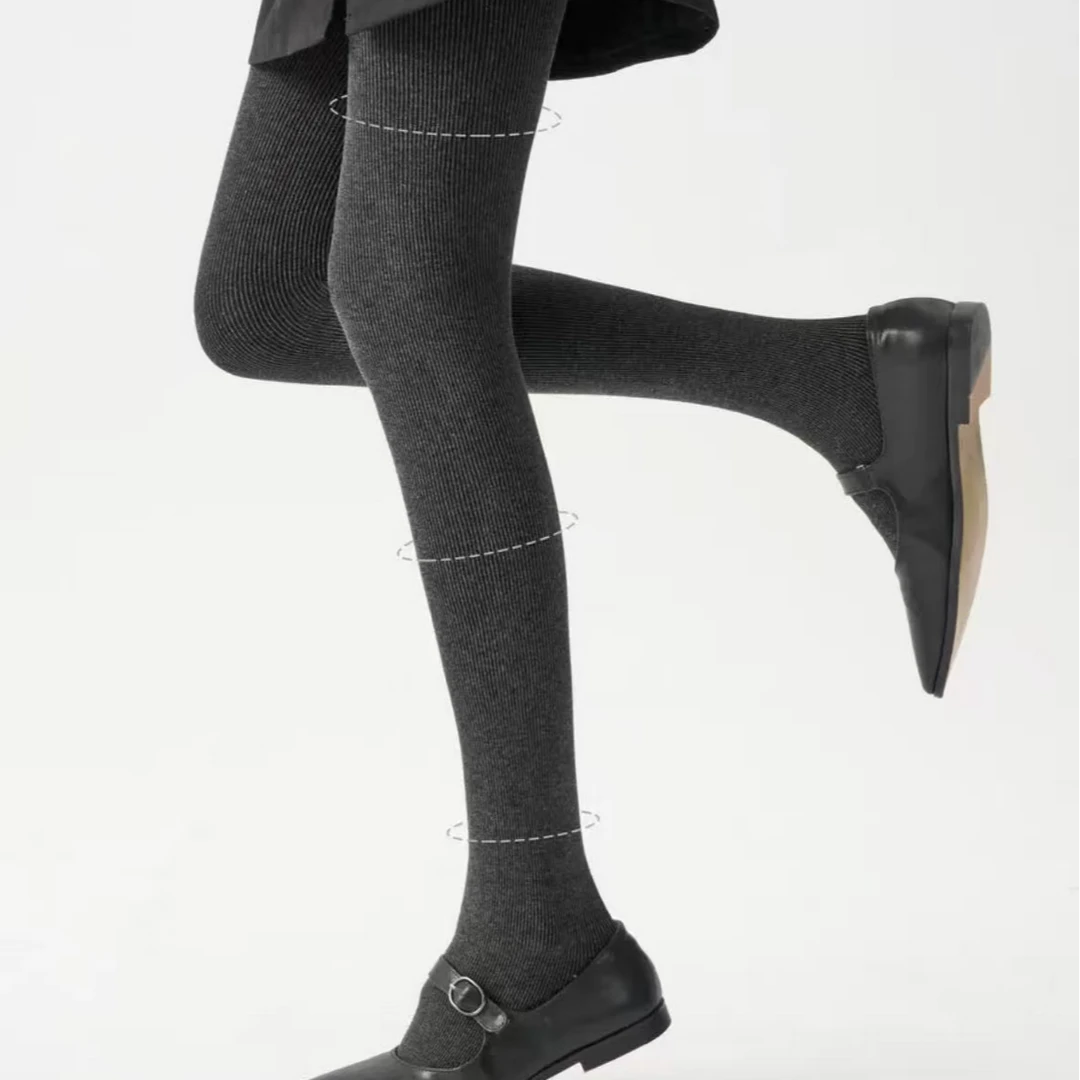 【1200D纯色压力显瘦连脚丝袜】