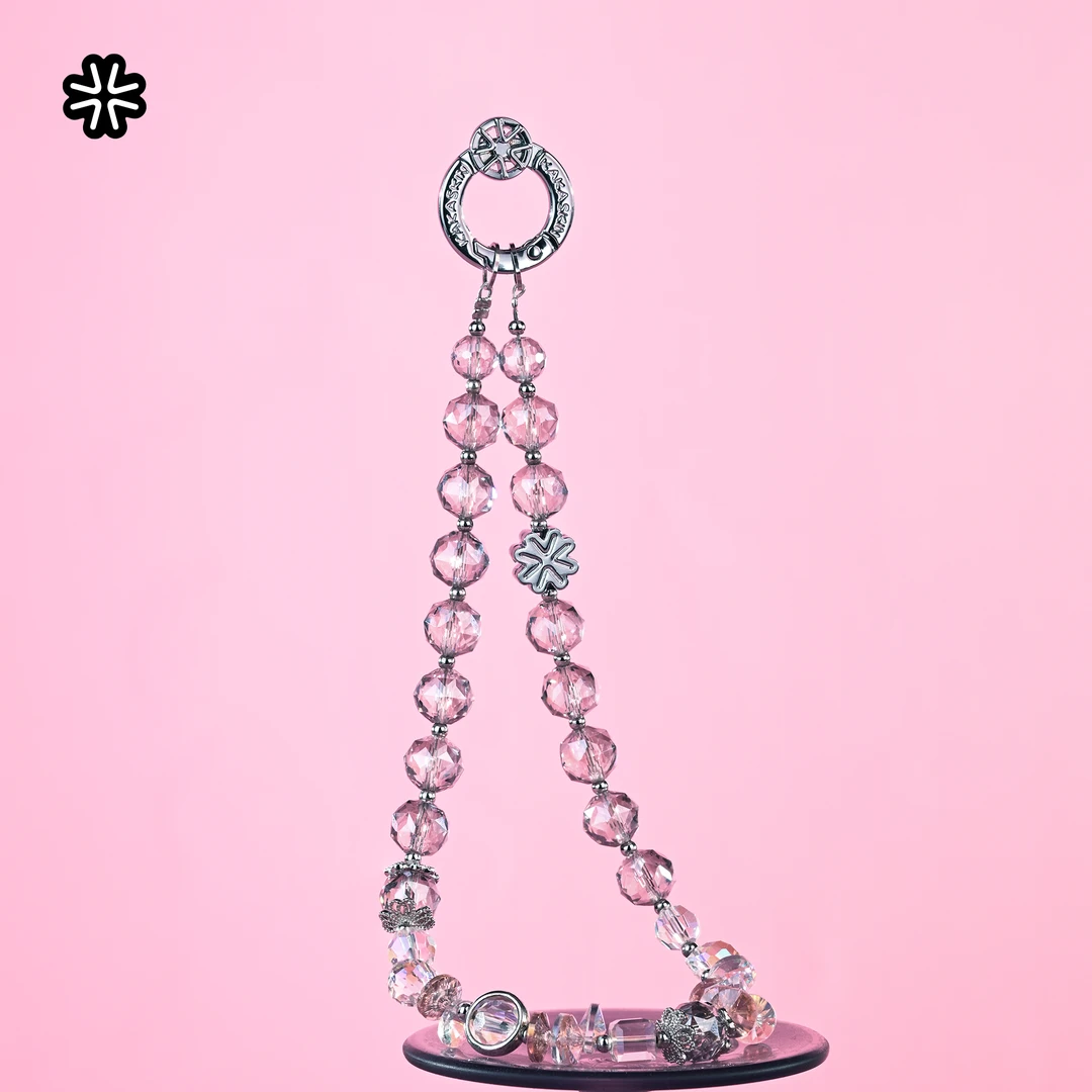 kakaskin/卡卡思冰透紫色水晶手机链高级时尚精致轻奢款手机挂链