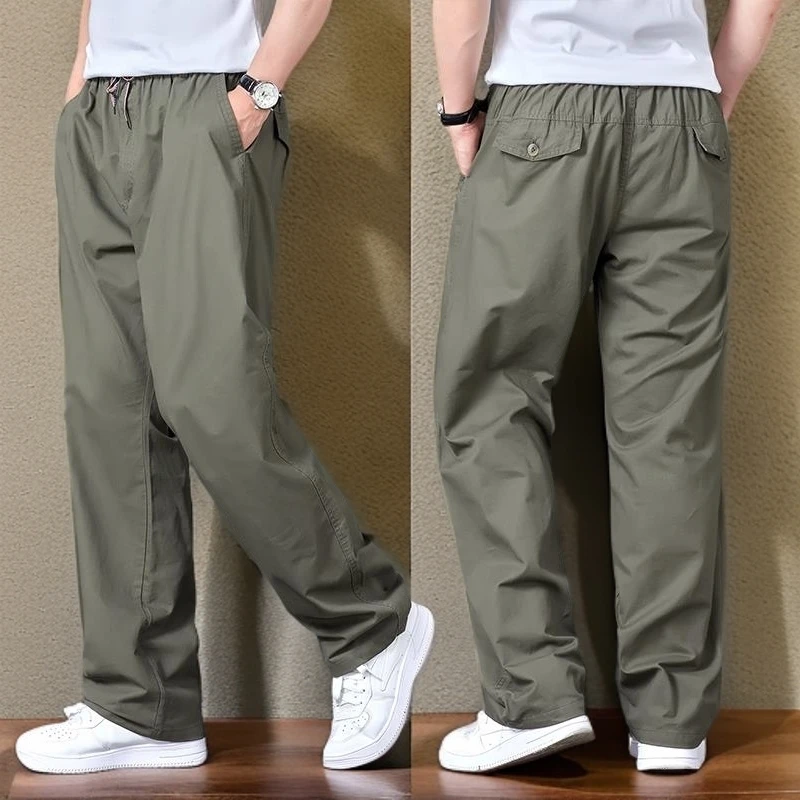 博利凯葆碟简约爆款直筒裤男士春夏季薄款大码宽松裤子运动工装裤