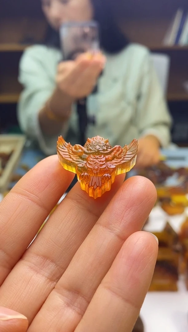 琥珀颈饰未镶嵌SN77-113（大鹏鸟）