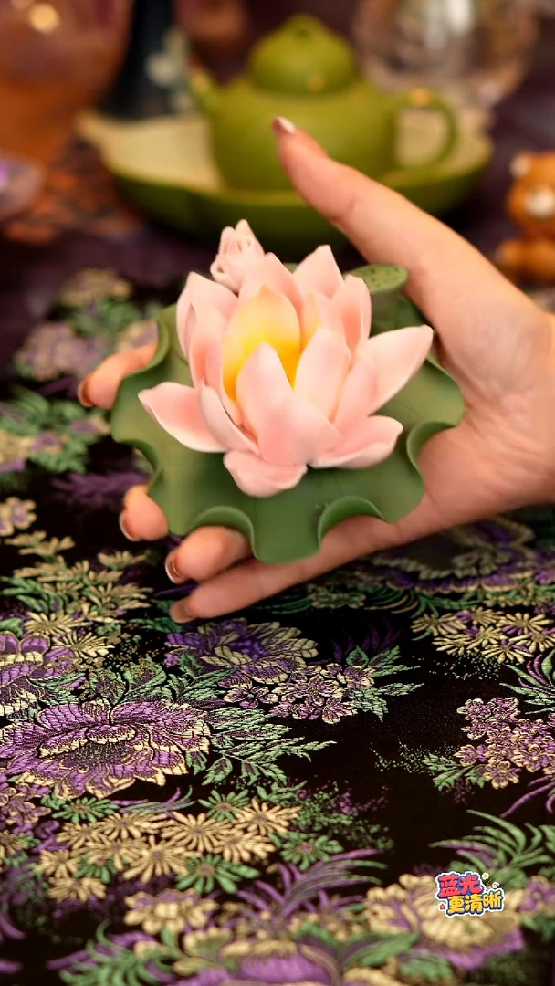 大号粉色莲花香插·········