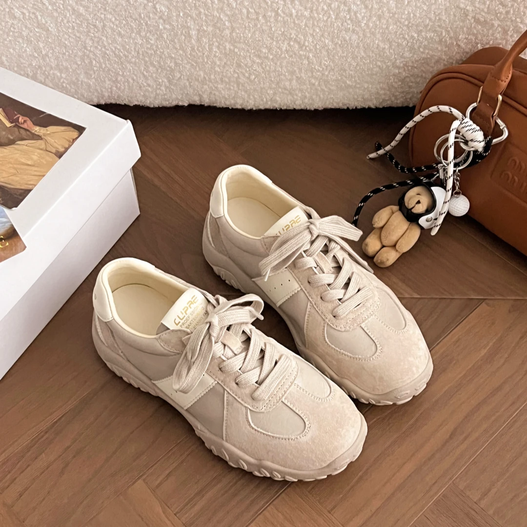 真皮内增高德训鞋小个子厚底运动休闲阿甘鞋女鞋舒适百搭