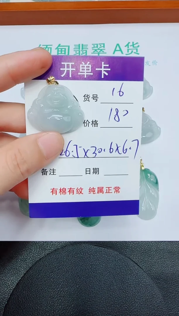 翡翠未镶嵌吊坠(赠链)16
