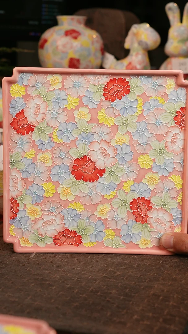 九寻景德镇手工手绘珐华彩茶杯309