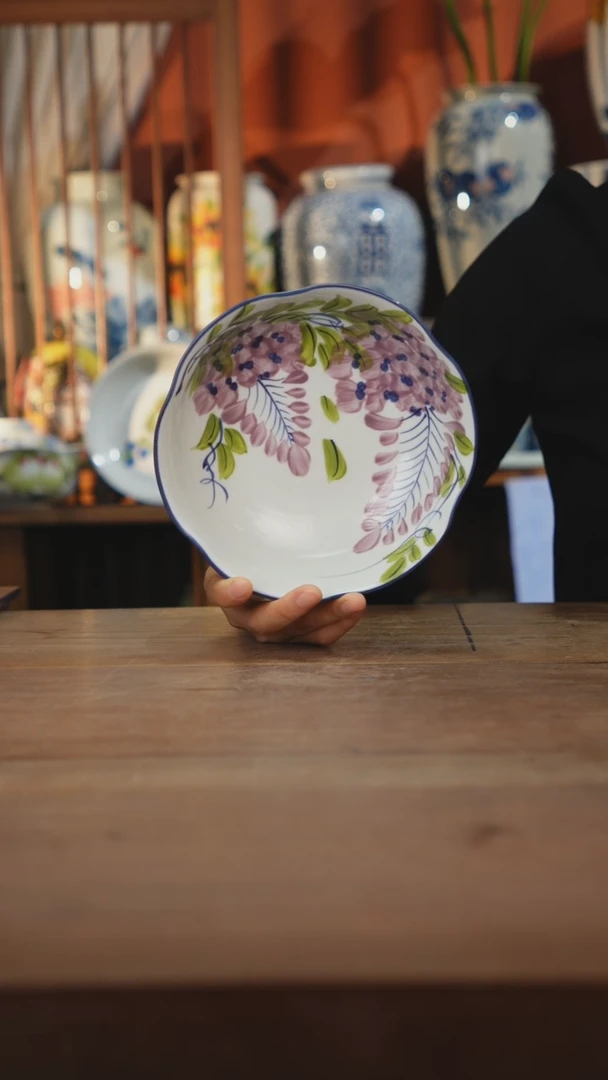 瓷片【简家甄选】景德镇设计师釉下手绘陶瓷餐具