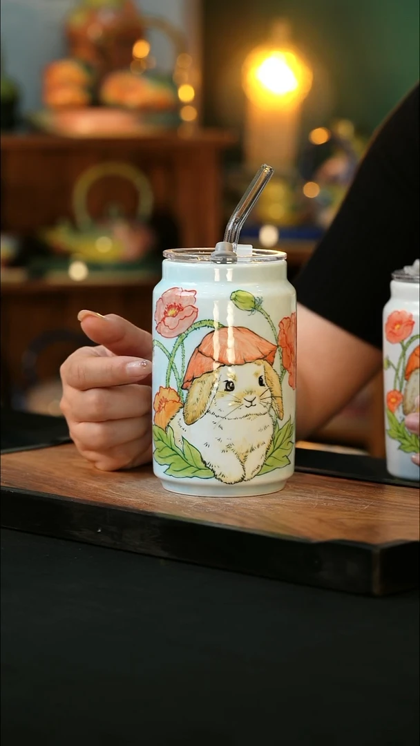 杯手绘心瓷陶瓷浮力